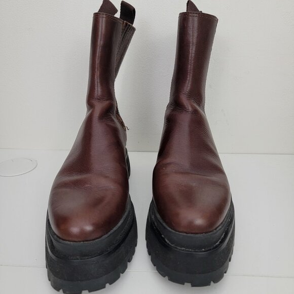 Loeffler Randall Toni Lug Sole Platform Boots Espresso Brown 8.5 - Picture 3 of 10